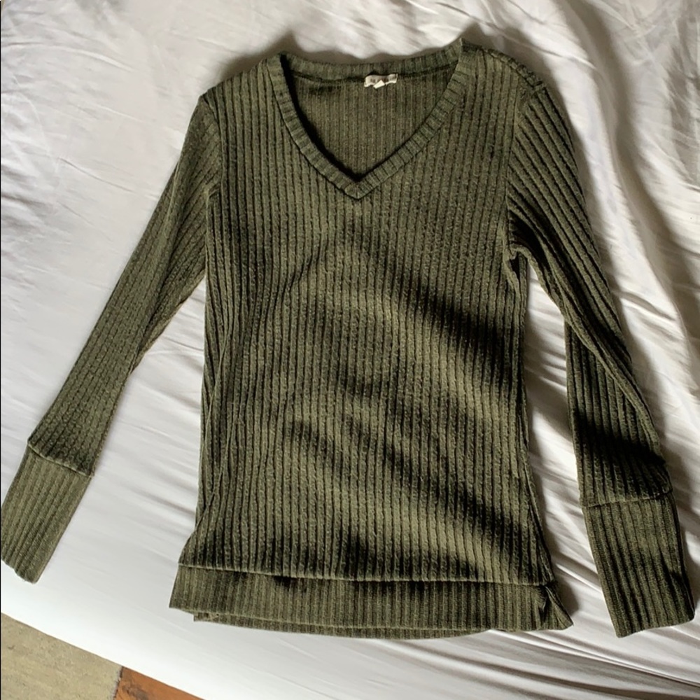 Green V Neck Sweater